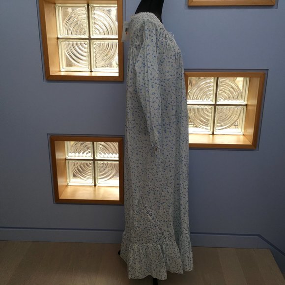 Eileen West Button Front Full Length Gown/Robe with Bluebell Print Size S - Picture 11 of 15